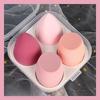 4PCS Ombre Makeup Sponge Set - Vegan Dual Use for Liquid/Powder | Latex-Free Travel Essentials All Skin Types