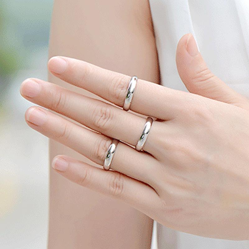 Stainless Steel & Titanium Steel Couple Rings - 4mm, 6mm, and 8mm Ball Arc Design