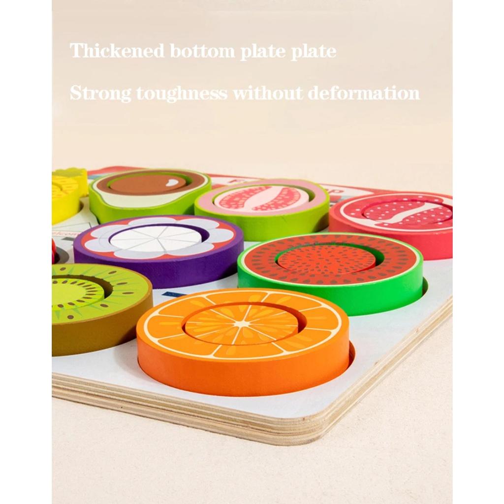 Children Fruit Sensory Sorter Montessori Toys Clip Beads Learning Color Shape Fine Motor Skills Educational Games Wooden Toys