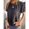 round Neck Short Sleeve Loose T-shirt Pure Color round Neck Short Sleeve Loose T-shirt