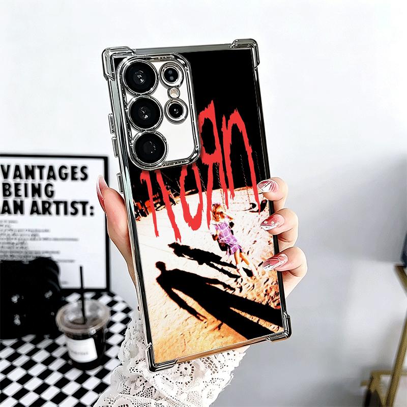 

K-Korns Rock Band Soft Phone Case For Samsung Galaxy S26 Ultra S25 Edge S24 FE S23 Plus S22 S21 + S20 Plating Anti-Fall Fundas Samsung S21