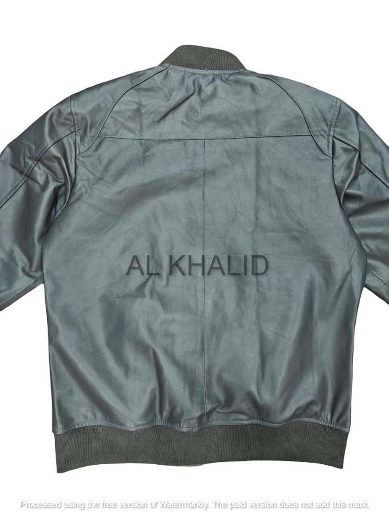 Elegante Couro Genuíno de Pele de Cordeiro Novo Jaqueta Masculina Cinza Feito à Mão Pele de Cordeiro Macia Real