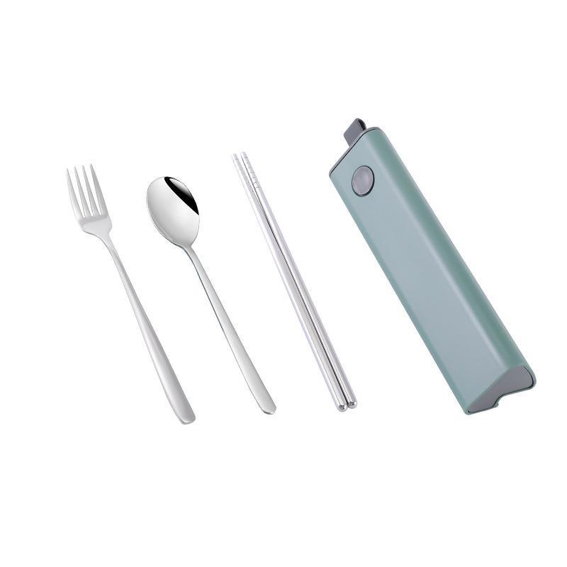 304 Stainless Steel Spoon Fork Chopsticks Cutlery Set Portable Dinnerware Kit Lunch Tableware with Box Travel Kitchen Accessories