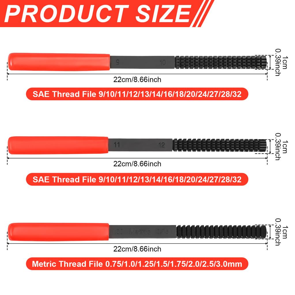 Thread File High Hardness Thread Restorer File Cleans Damaged Metric Thread Repair File for Stud Bolt Screw Pipe DIY Hand Tools