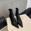 Winter Design Slim Women High Heel Ankle Boots Elegant Pointed Toe Shoes Street Style Stripper Party Short Botas Mujer