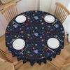 Round Waterproof Universe Comet And Moon Satellite Star Table Cover Planet Asteroid Tablecloth for Picnic 60 Inch Table Cloth