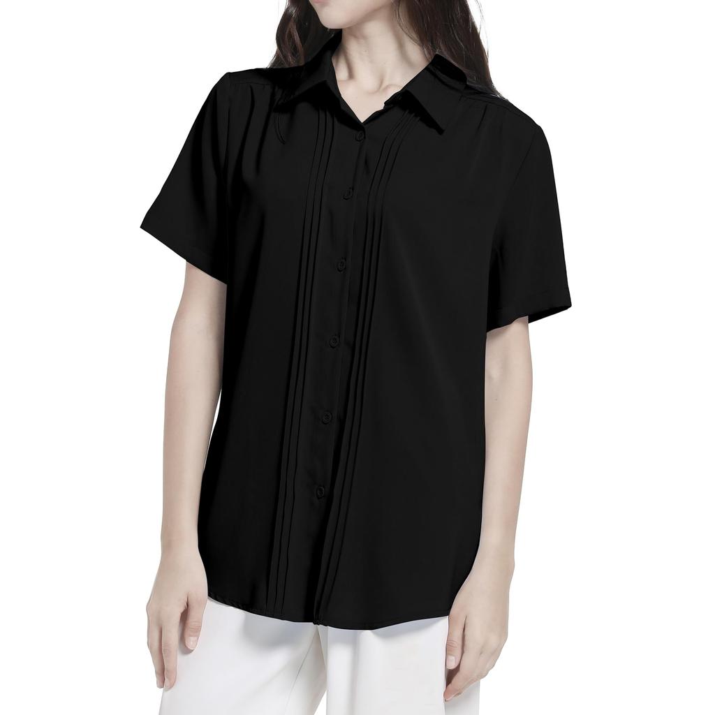 Kurzes Plissee Weiches Kleid Locker Groß Kein Lässig Schweißdeodorierend Hoch M [FRÜHLINGSSAISON] Damenhemd, Ärmel, Bluse, Hemd, Sommer, Passform, Größe, Bügeln,