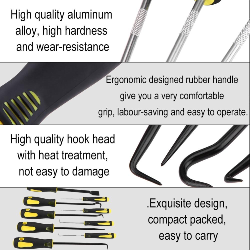 9PCS Long & Short Style Scraper Pick Hook Kit  Demolish small clips and rubber weatherstripping