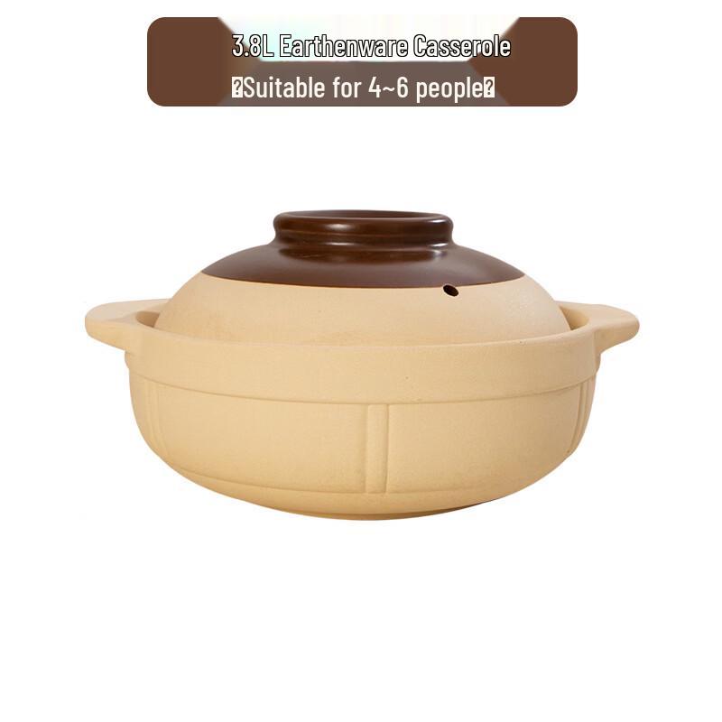 GOWKE Ceramic Clay Casserole Pot for Stovetop Cooking