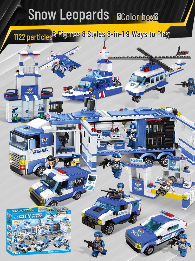PinXing City Police Command Vehicle Building Blocks Toy - Ages 6+ Educational Assembly Set