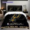 Biancheria da letto vibrante con eredità cestistica San Antonio Spurs(1 * copripiumino + 2 * federa, senza nucleo)Set di Biancheria da letto morbido e confortevole