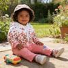 Peony Flower Infant Girl Spring/Autumn Long Sleeve Three-Piece Set: Jacket, T-shirt, Pants