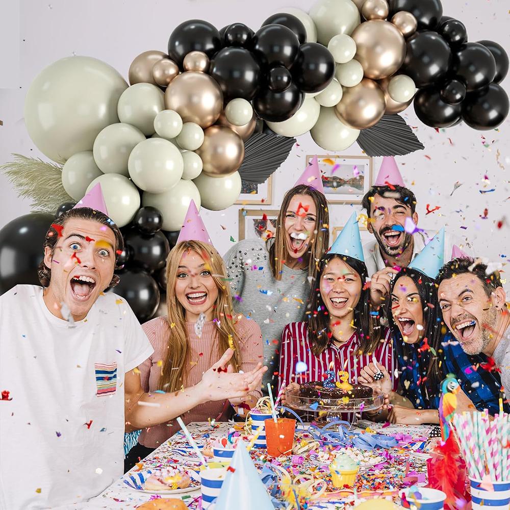 Black White Sand Balloons Garland Sand White Champagne Gold Ballon Arch Kit Birthday Party Baby Shower Wedding Decoration Globos