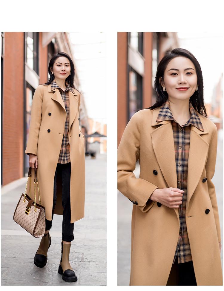 [Double sided woolen coat] Autumn and winter temperament mid-long versatile women's coat