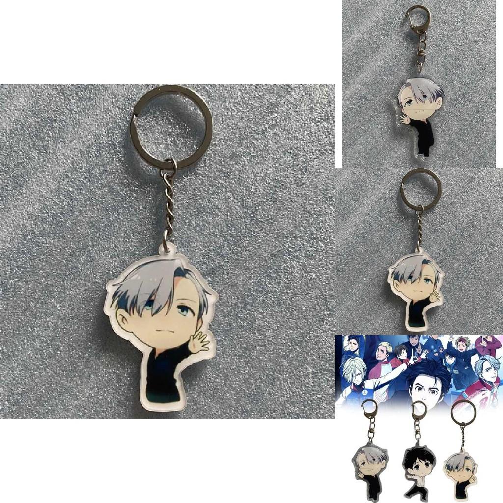 Yur On Ice Katsuki Yuri Victor Nikiforov Acrylic Keychain Printed Cartoon Character Keyring For Collectors