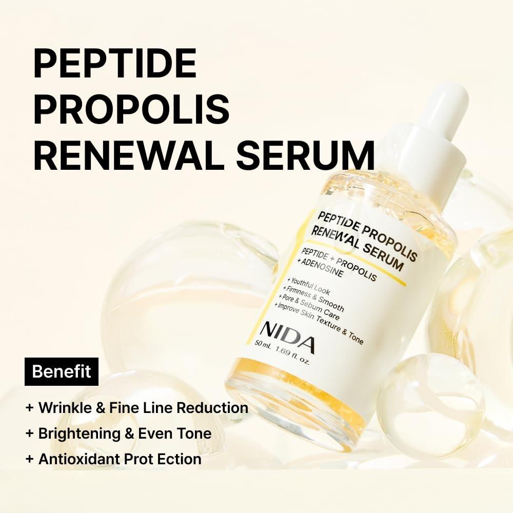 Peptide Propolis Renewal Serum | Peptide Complex, Propolis Extract | Youthful Look, Wrinkles, Fine Lines, Pore & Sebum Care | 1.69 fl.oz., 50ml