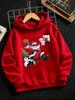 Santa Claus Playing Basketball – Trendy Casual Hoodies for Boys and Girls (Autumn/Winter), Suitable for Outdoor Activities