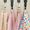 6-1PCS Bathroom Towel Clips With Loops Kitchen Storage Hook Hand Towel Hanger Household Bathroom Kitchen Organizer Hanging Rack