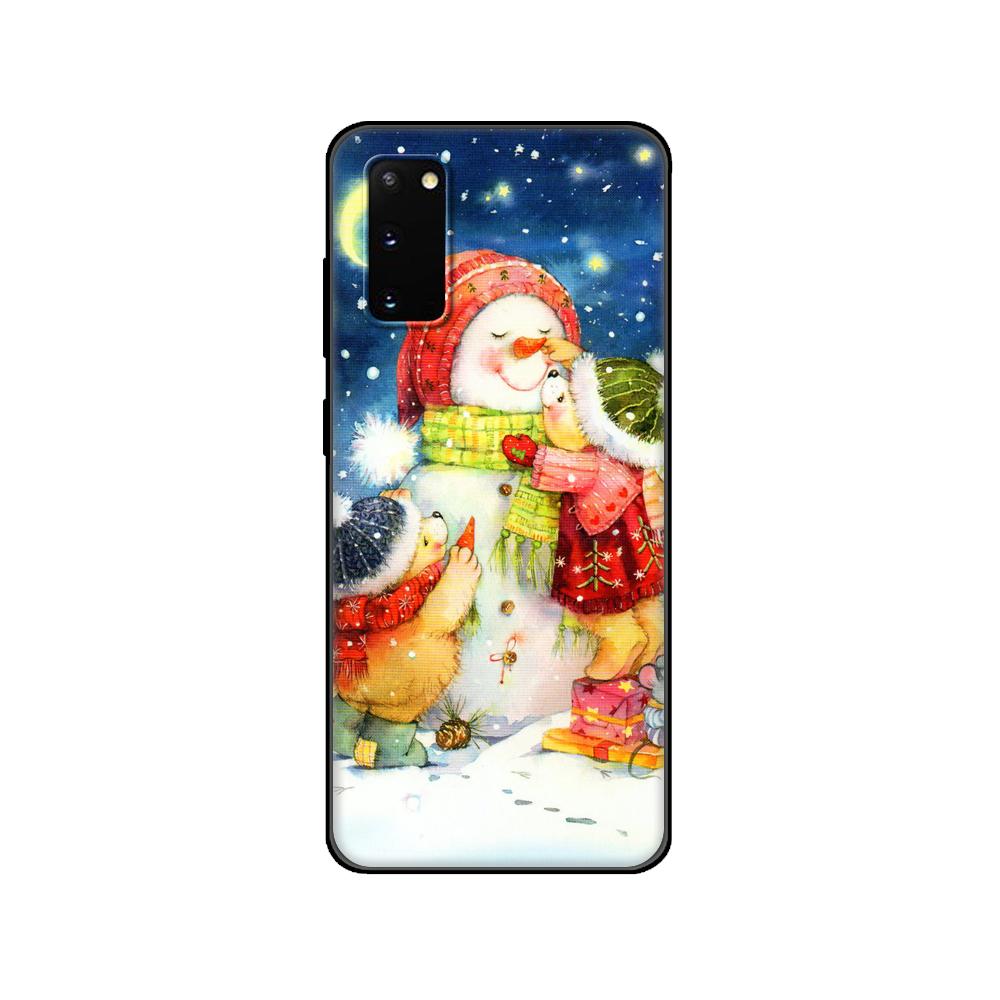 

Черный чехол из ТПУ для Samsung Galaxy S20 /S20 PLUS/S20 ultra/S20+ /S20FE задняя крышка новогодний рождественский дизайн Samsung S20