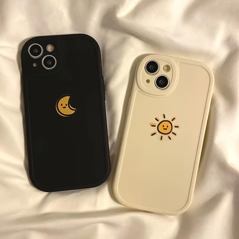 Sun Moon Soft Apple Phone Case for iPhone 11 to 16 - Chubby Girl Design