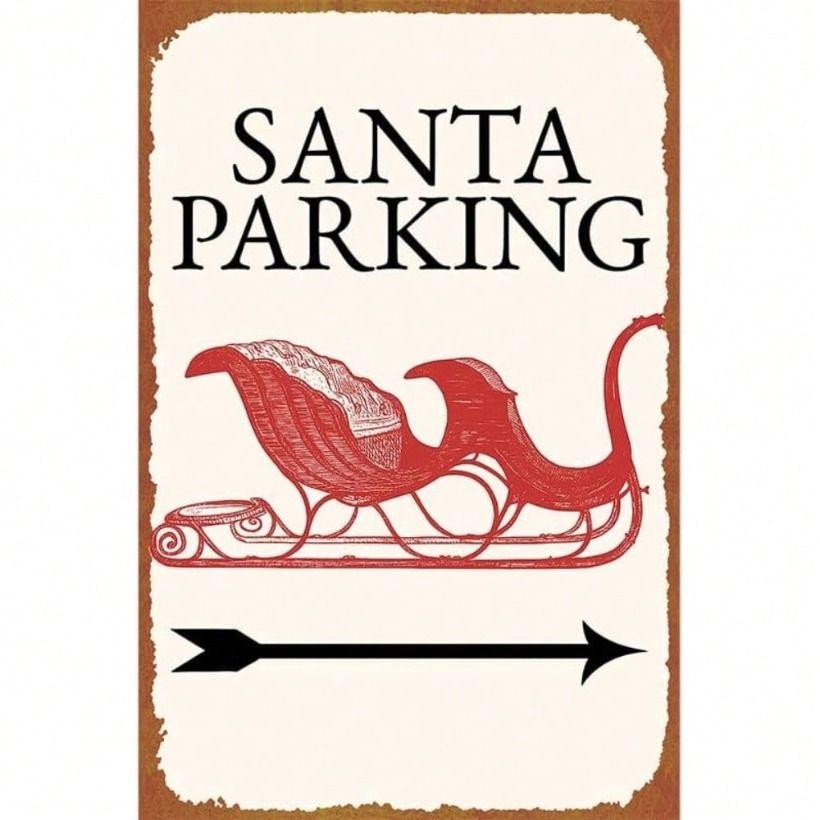 

Vintage Santa Metal Sign Wall Decor for Home Bar Garage Christmas Gift