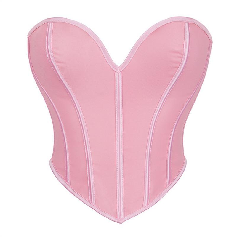 Women S Black Matte Strapless Sexy Fitted Corset Top