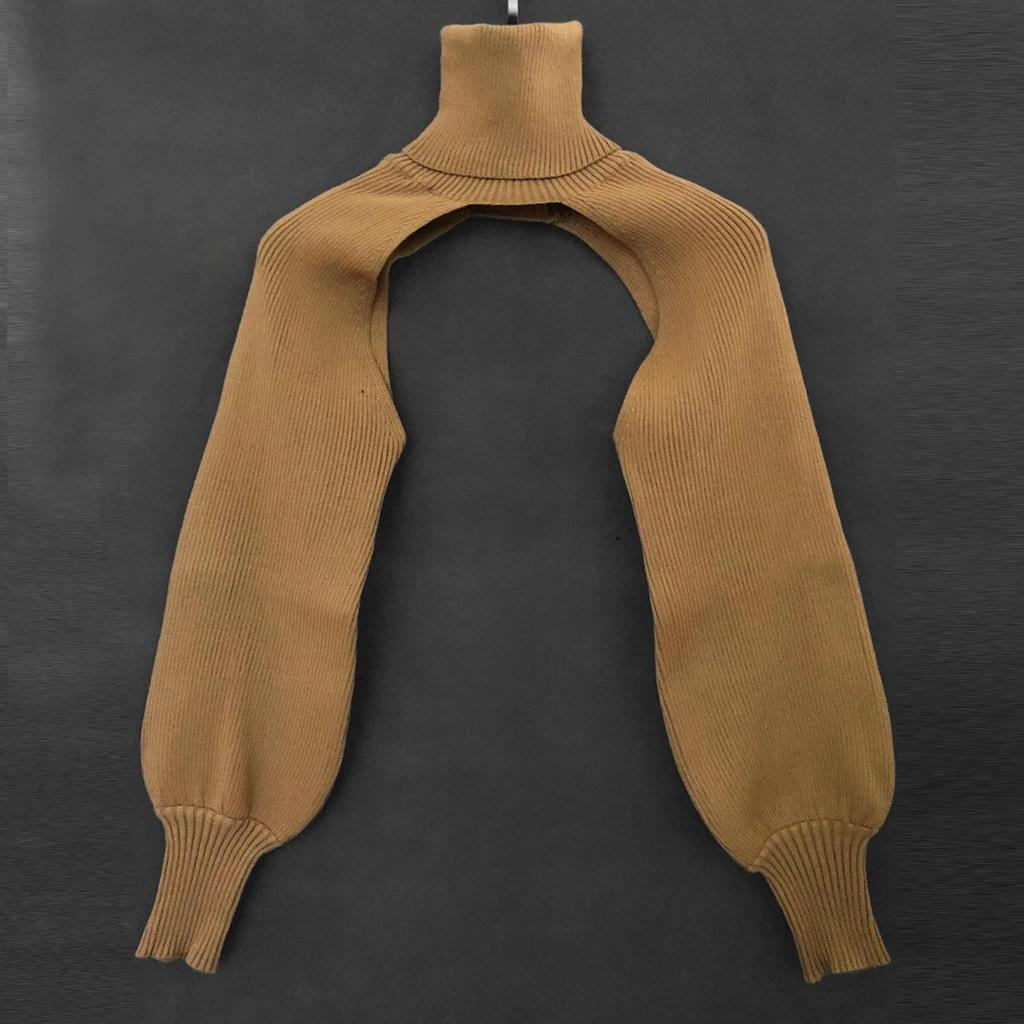 2026 Turtleneck Lantern Long Sleeve Knitted Short Sweaters Women Autumn Pullover Sexy Tops New Y2k Woolen Sweater Vest 30567