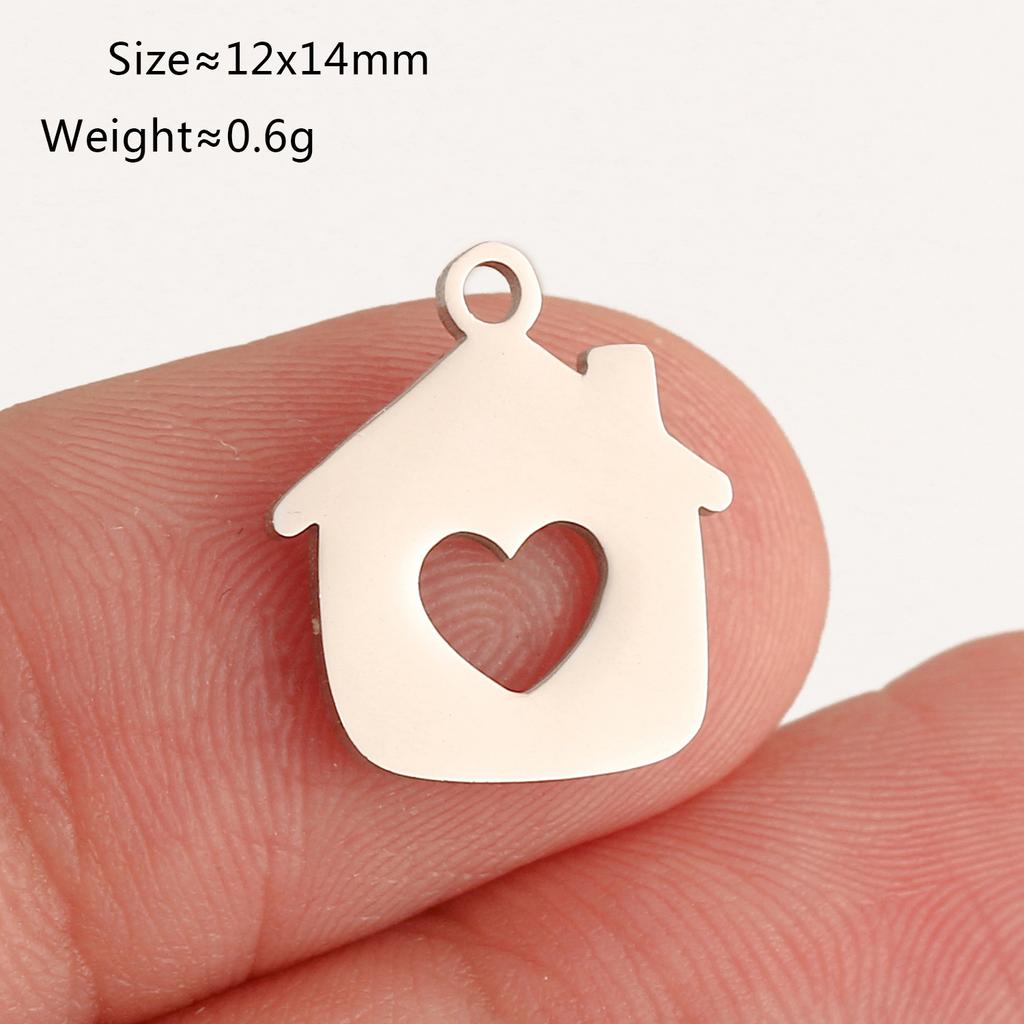 5 Pièces Breloques Empreinte de Pied/Cœur/Ballon à Air pour Bébé Acier Inoxydable Pendentifs d'Amour DIY Bijoux Inaltérables pour Collier Boucle d'Oreille