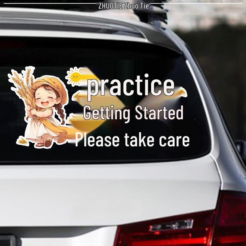 New Driver Alert! Cartoon Rear Windshield Sticker