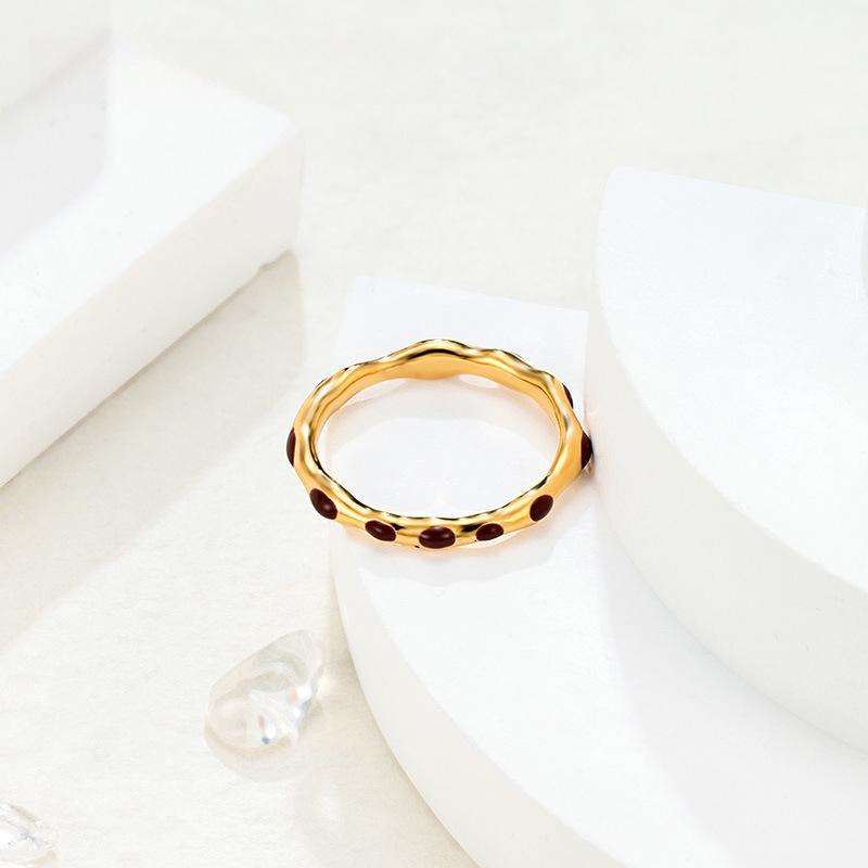 Einfacher Geometrischer Tropfring Damen Nischen Design High-End Ring, Titanstahl Galvanisierung Unregelmäßige Accessoires