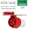 Solid Copper Waterproof Aviation Plug, 3/4/5 Pin, 16A/32A Connector
