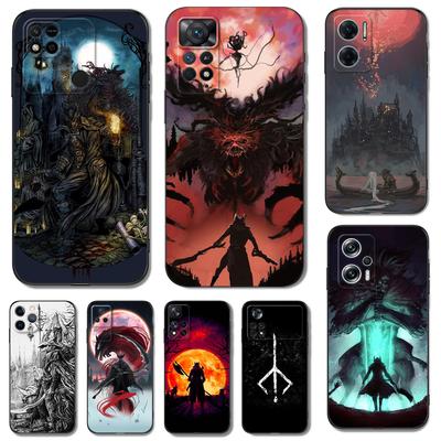 Black Tpu Case For Xiaomi POCO M4 X4 C40 Pro 4G 5G X3 NFC 5G F3 F4 GT Bloodborne Blood Moon Art