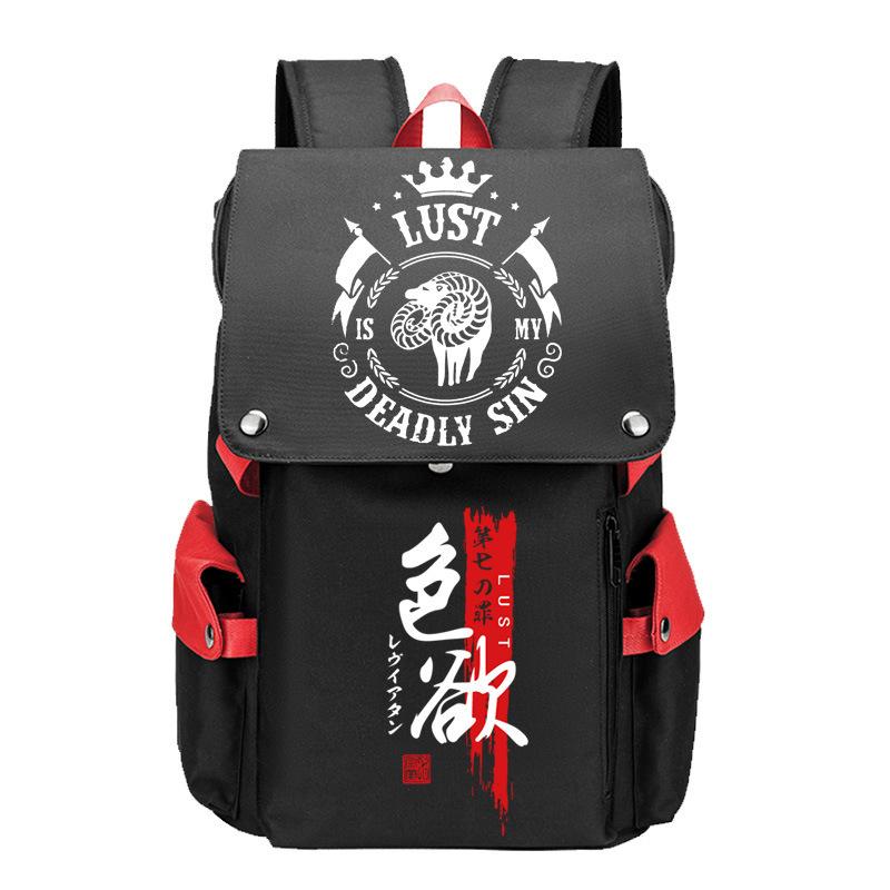 Anime Peripheral Backpack Anime Seven Deadly Sins Seven Original Sins Angry Arrogance School Bag Men'S Backpack