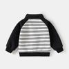 Children's POLO neck sweater boys contrasting color lapel collar long sleeve autumn new casual top medium and small children spring and autumn