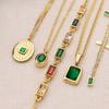 Yachan Jewelry Větrný zirkonový přívěsek Řetízek na klíční kost Dopaminový titanová ocel Pozlacený Skutečné zlato Náhrdelník Nevybledne Ženský