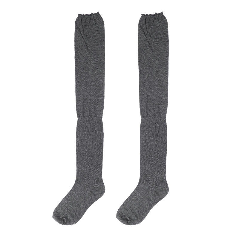 Chaussettes hautes montantes pour femmes, chaudes, longues, tube, JK, couleur unie, cuisse, jambière, bottes longues, chaussettes de protection du genou épissées