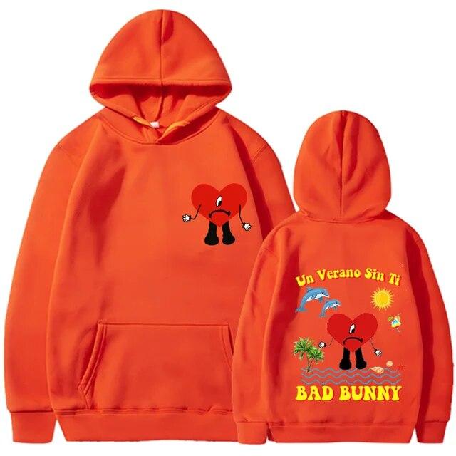 2022 New Bad Bunny Unisex's Women's Printed Hoodie Fashion Street Hip Hop Hoodie Sweatshirt Unisex High Quality Hot Sale Hoodie Unisex