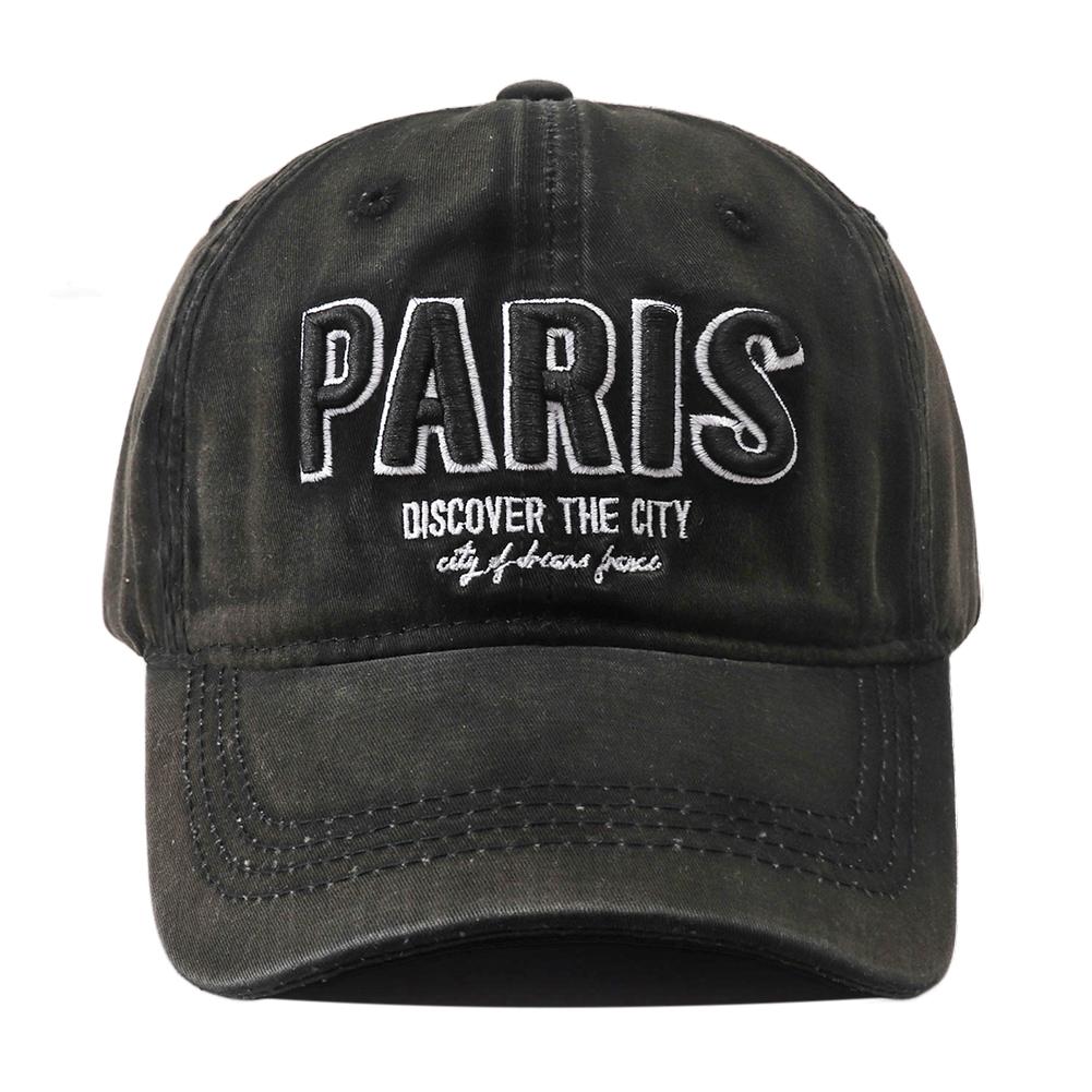 New Korean Paris Letters Embroidered Cotton Baseball Cap Unisex Outdoor Sun Hat Adjustable Hip Hop Snapback Hats For Women Men