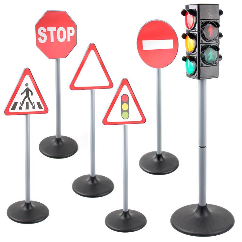Children's Traffic Light Toy - Educational Road Sign Model and Scene Ornament