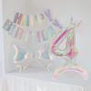 2 digital colorful transparent bow balloons for graduation, wedding, baby shower, anniversary, and birthday party decoration