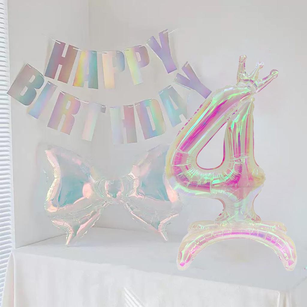 2 digital colorful transparent bow balloons for graduation, wedding, baby shower, anniversary, and birthday party decoration