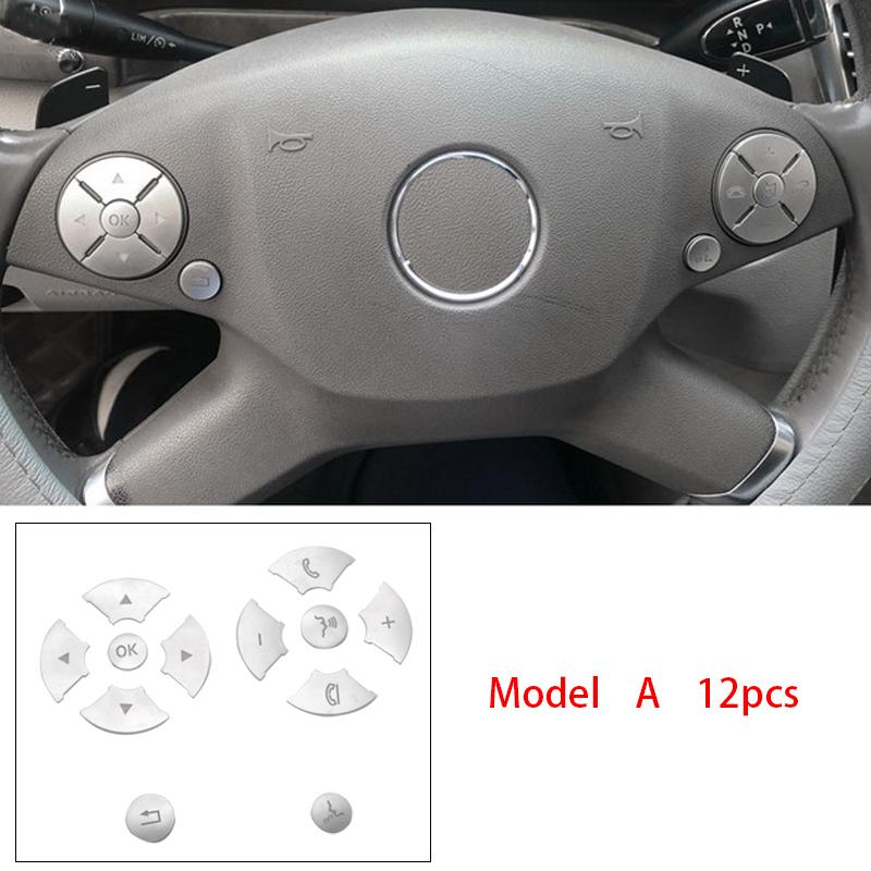 Pentru Mercedes Benz ECS GLK R ML GL CLS SLK Class W204 W212 ABS cromat Accesorii auto autocolante interioare pentru butoanele roții Capac