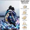 1pc Moon Raven Lightweight Flannel Blanket, Comfortable and Warm Blanket, for Office and Camping Sofa Bed, Livingroom136