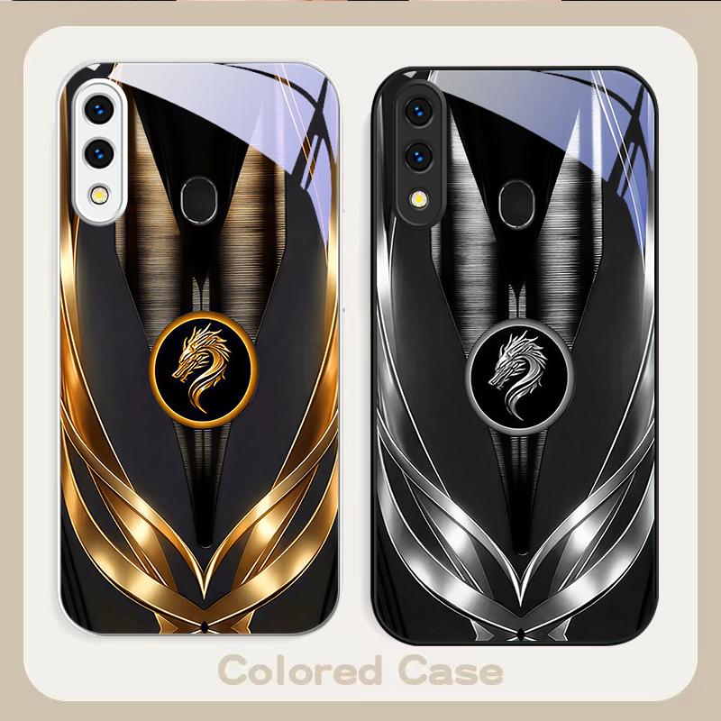 Golden dragon pattern gray For Samsung A20 30 22 23 24 25 26 31 32 33 34 35 42 50 51 52 53 54 55 56 70 71 72 73 glass phone case
