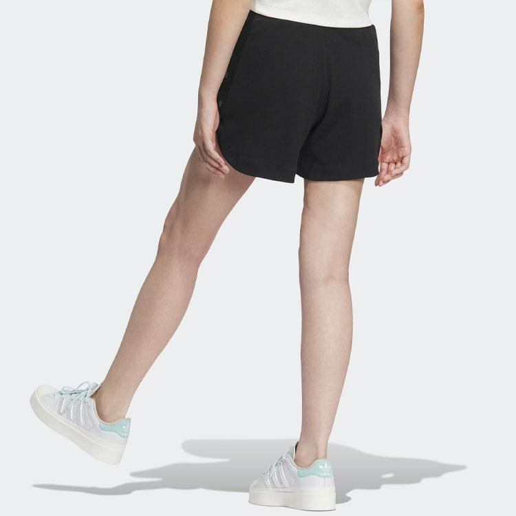Adidas Originals Trefoil Solid Logo Regular Fit Straight Casual Shorts Women Shorts Black IK8624