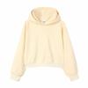 Korean Style Womens Short Hooded Zip-Up Cotton Blend Sweatshirt Loose Fit Winter Casual Top