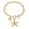 Handmade Ocean Bead Bracelet Fashionable Party Jewelry Chain Wristband Stainless Steel Texture for Party and Celebration