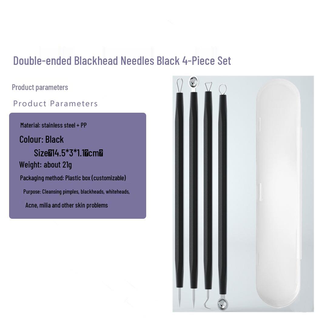 

High Precision 4-Piece Stainless Steel Blackhead and Acne Removal Needle Set