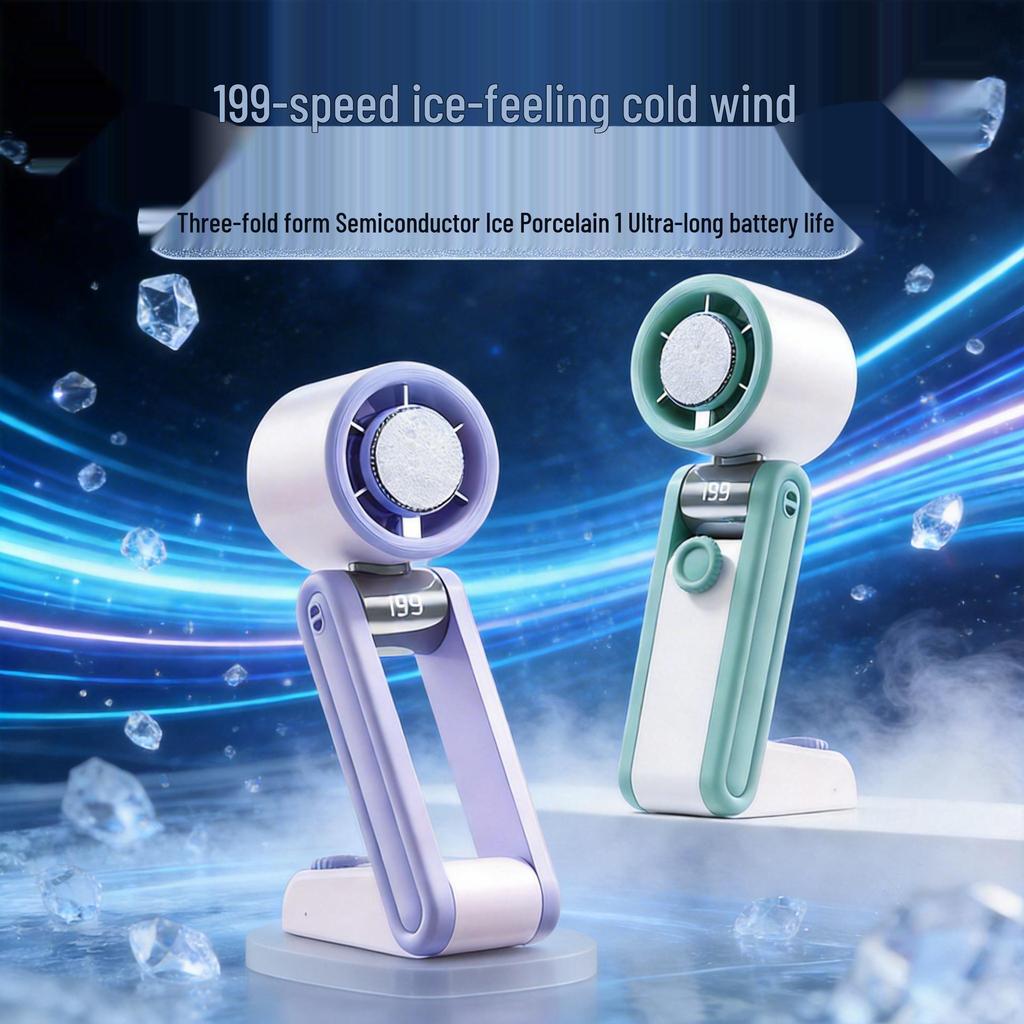 Eslite Rechargeable Mini Handheld Fan – High-Speed, Foldable, Portable, Large Wind Flow