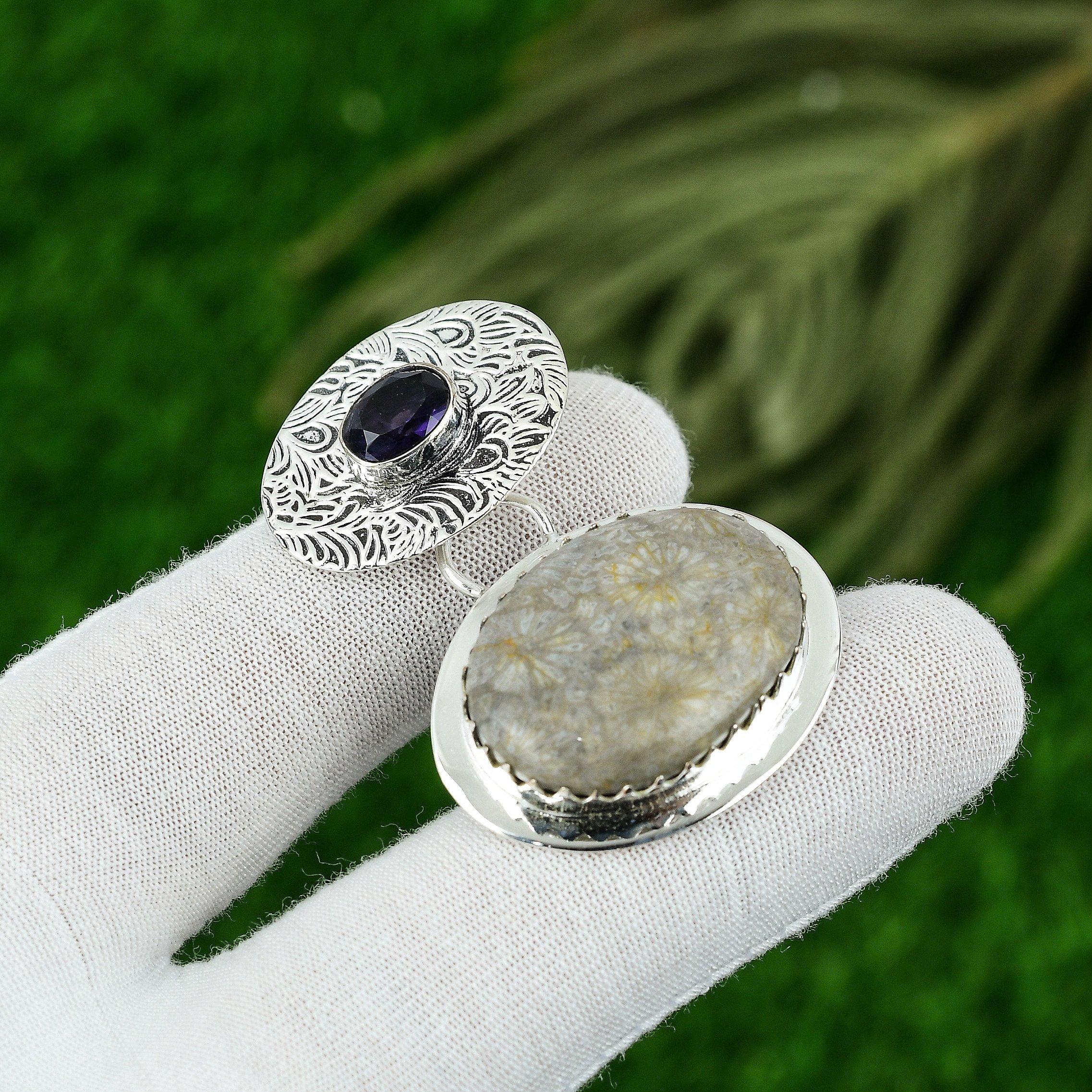 

Натуральный ископаемый коралл драгоценный камень ювелирные изделия 925 стерлинговое серебро кулон для девочек